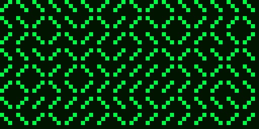 Random maze in green phosphor